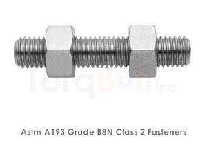 Astm A193 Grade B8N Class 2 Bolts / ASME SA193 Grade B8N Class 2 Bolts