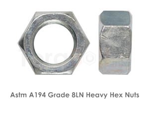 Astm A194 Grade 8LN Heavy Hex Nuts / ASME SA194 Grade 8LN Heavy Hex Nuts