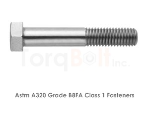 Astm A320 Grade B8FA Class 1 Bolts / ASME SA320 Grade B8FA Class 1 Bolts