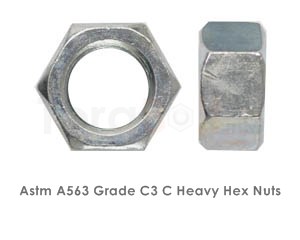 Astm A563 Grade C3 C Heavy Hex Nuts / ASME SA563 Grade C3 C Heavy Hex Nuts
