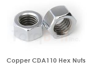 Copper Cda110 Hex Nuts